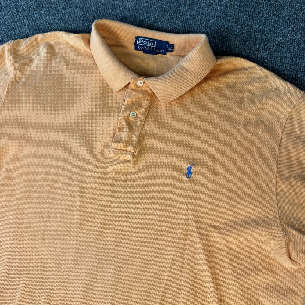 Polo Ralph Lauren Polo Shirt Mens Orange Peach Blue Pony Preppy Short Sleeve